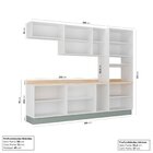 Cozinha Modulada 5 Peças Com Tampo 1 Torre 2 Aéreos 2 Balcões
