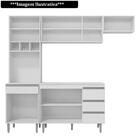 Cozinha Modulada 5 Peças Com Tampo 241cm 10 Portas 4 Gavetas
