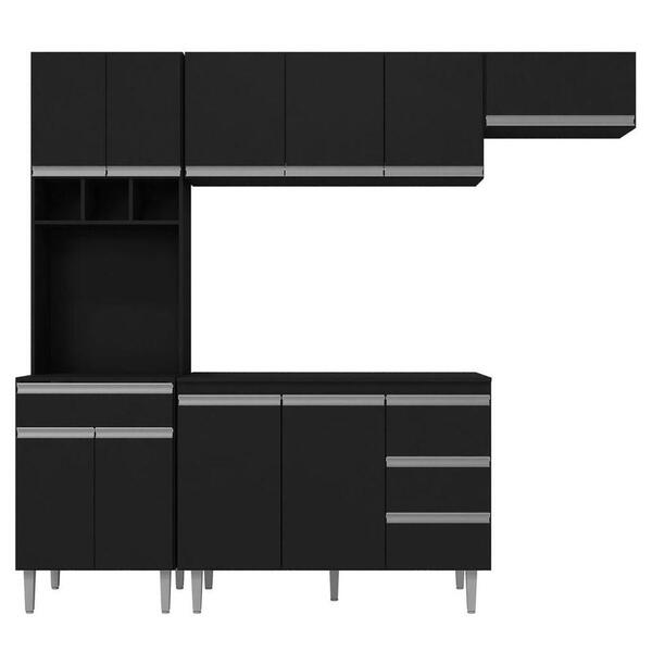 Cozinha Modulada 5 Peças Com Tampo 241cm 10 Portas 4 Gavetas