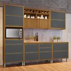 Cozinha Modulada 5 Peças Ripado Baronesa 100% Mdf Freijó/graf