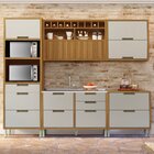 Cozinha Modulada 5 Peças Ripado Imperatriz 100% Mdf Freijó/of