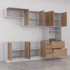 Cozinha Modulada 5 Peças Sem Tampo 1 Torre 2 Aéreos 2 Balcões