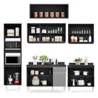 Cozinha Modulada 6 Módulos Composição 8 Preto/cinza - Lumil M