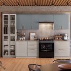 Cozinha Modulada 6 Peças 12 Portas 5 Gavetas Com Cristaleira