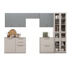 Cozinha Modulada 6 Peças 12 Portas 5 Gavetas Com Cristaleira