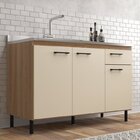 Cozinha Modulada 6 Peças 13 Portas E 1 Gaveta Maysa Madeira O