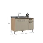 Cozinha Modulada 6 Peças 13 Portas E 1 Gaveta Maysa Madeira O