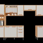 Cozinha Modulada 6 Peças 14 Portas 2 Gavetas Nicho Para Forno