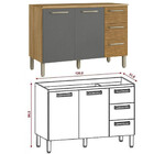 Cozinha Modulada 6 Peças 14 Portas 3 Gavetas S/ Tampo Ametist