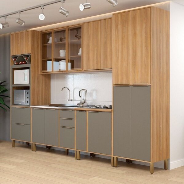 Cozinha Modulada 6 Peças 14 Portas 5 Gavetas Lavínia Moveis S
