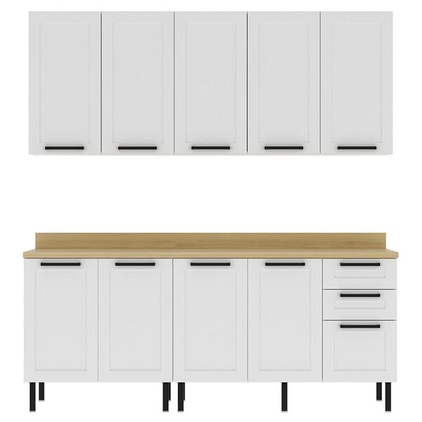 Cozinha Modulada 6 Pecas 200 Cm Mdf Tecno Mobili