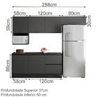 Cozinha Modulada 6 Peças 258cm Etna 2 Pln
