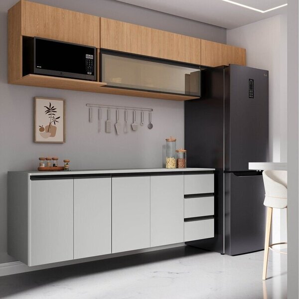 Cozinha Modulada 6 Peças 4 Aéreos 2 Balcões Nara Cabecasa