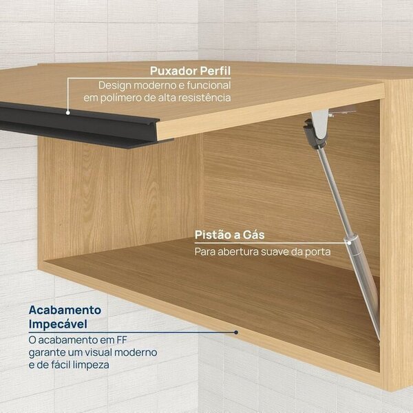 Cozinha Modulada 6 Peças 4 Aéreos 2 Balcões Nara Cabecasa