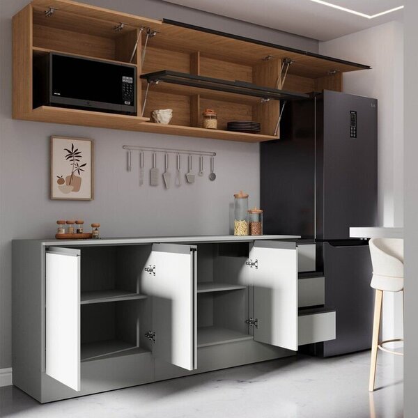 Cozinha Modulada 6 Peças 4 Aéreos 2 Balcões Nara Cabecasa