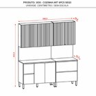Cozinha Modulada 6 Peças 6 Portas 3 Gavetas Balcão Com Tampo
