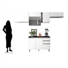 Cozinha Modulada 6 Peças 8 Portas 2 Gavetas Balcão Com Tampo