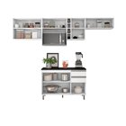 Cozinha Modulada 6 Peças 8 Portas 2 Gavetas Balcão Com Tampo