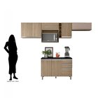 Cozinha Modulada 6 Peças 8 Portas 2 Gavetas Balcão Com Tampo