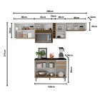 Cozinha Modulada 6 Peças 8 Portas 2 Gavetas Balcão Com Tampo