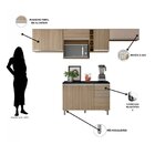 Cozinha Modulada 6 Peças 8 Portas 2 Gavetas Balcão Com Tampo