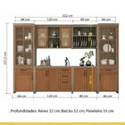 Cozinha Modulada 6 Peças Com 2 Balcões 2 Armários Aéreos 2 Pa