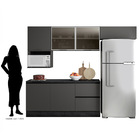 Cozinha Modulada 6 Peças Com 6 Portas E 3 Gavetas Com Vidro F