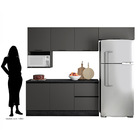Cozinha Modulada 6 Peças Com 6 Portas E 3 Gavetas Etna Cor Gr