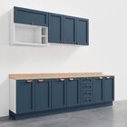 Cozinha Modulada 6 Peças Com Tampo 3 Aéreos 3 Balcões Cabecas