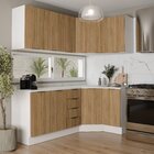 Cozinha Modulada 6 Peças Com Tampo 3 Aéreos 6 Portas E 3 Balc