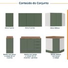 Cozinha Modulada 6 Peças Com Tampo 3 Aéreos 6 Portas E 3 Balc