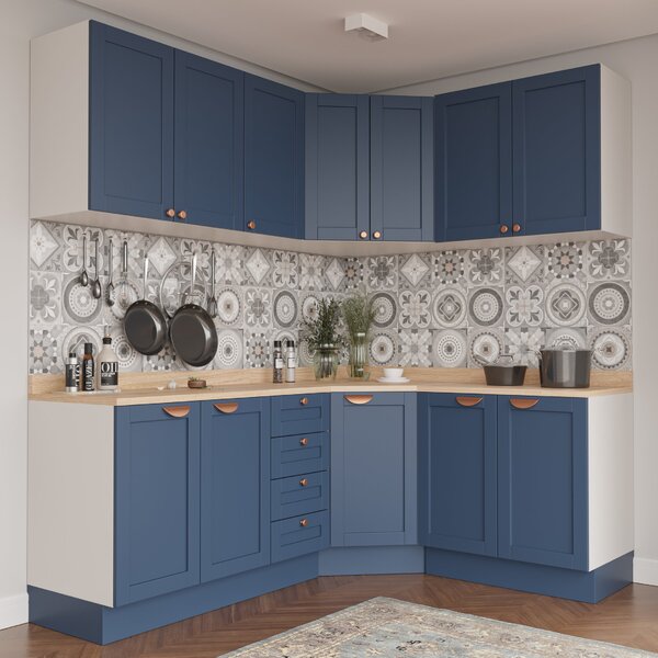 Cozinha Modulada 6 Peças Com Tampo 3 Aéreos E 3 Balcões Arizo