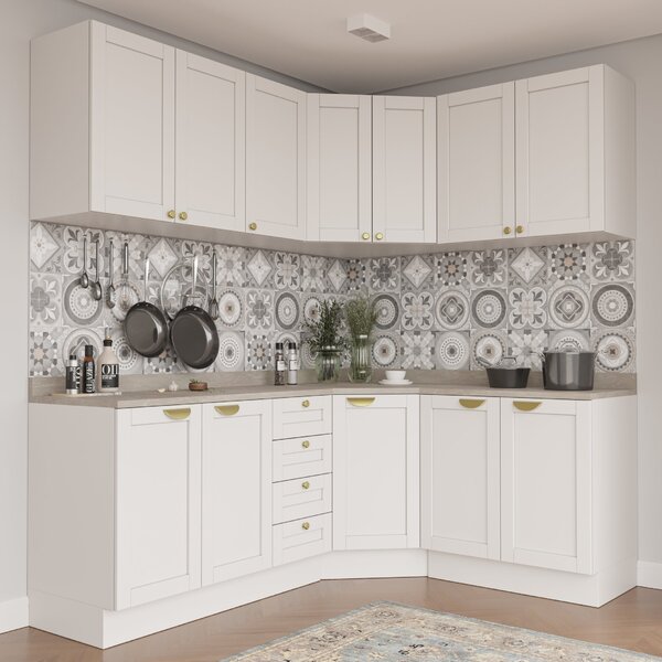 Cozinha Modulada 6 Peças Com Tampo 3 Aéreos E 3 Balcões Arizo