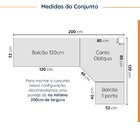 Cozinha Modulada 6 Peças Com Tampo 3 Aéreos E 3 Balcões Arizo