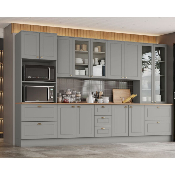 Cozinha Modulada 6 Peças Com Tampo Americana Henn