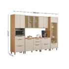 Cozinha Modulada 6 Peças Com Tampo Em Mdf Atena Linea Brasil