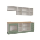 Cozinha Modulada 6 Peças Com Tampo, Portas De Vidro E Balcão