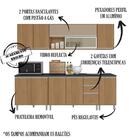 Cozinha Modulada 6 Peças Com Tampos J00108 Evidence Pln