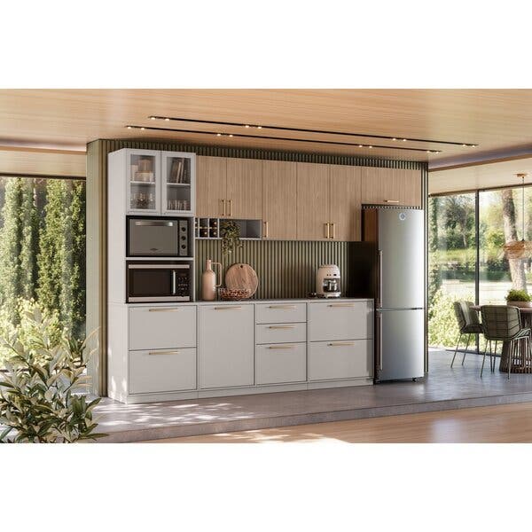 Cozinha Modulada 6 Peças Essence 100% Mdf Itatiaia Fendi/cedro | Leroy ...