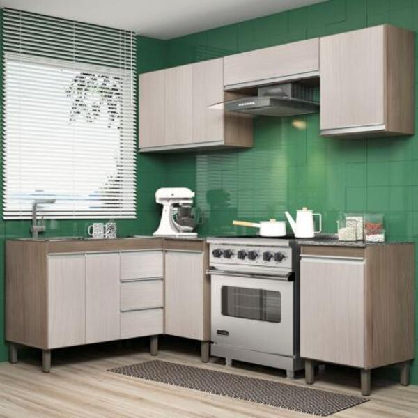 Cozinha Modulada 6 Peças Karen 7750 Malbec Avelã Peternella