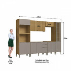 Cozinha Modulada 6 Peças Ripada Sem Tampo Laura Cadorin Móveis