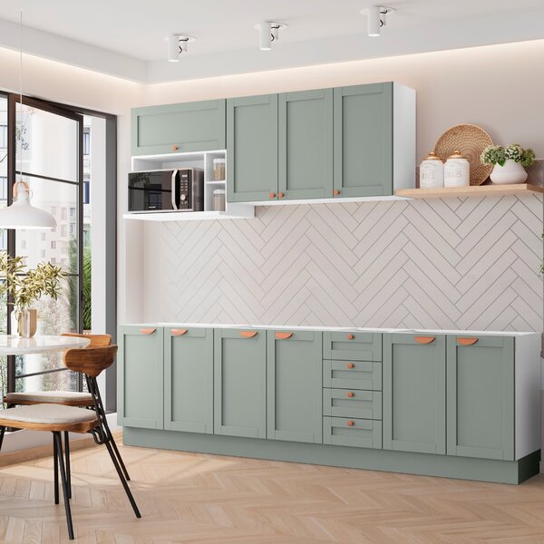 Cozinha Modulada 6 Peças Sem Tampo 3 Aéreos 3 Balcões Cabecas