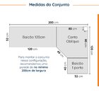 Cozinha Modulada 6 Peças Sem Tampo 3 Aéreos 6 Portas E 3 Balc