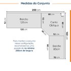 Cozinha Modulada 6 Peças Sem Tampo 3 Aéreos E 3 Balcões Arizo