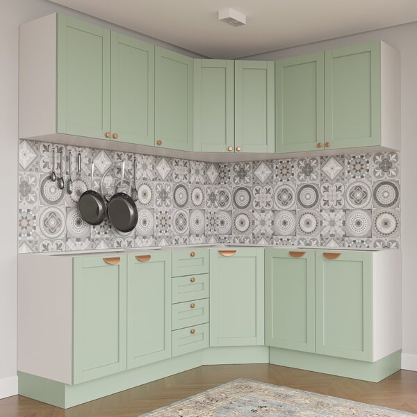 Cozinha Modulada 6 Peças Sem Tampo 3 Aéreos E 3 Balcões Arizo