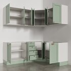 Cozinha Modulada 6 Peças Sem Tampo 3 Aéreos E 3 Balcões Arizo