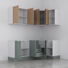 Cozinha Modulada 6 Peças Sem Tampo 3 Aéreos E 3 Balcões Arizo