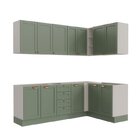 Cozinha Modulada 6 Peças Sem Tampo 3 Armários Aéreos E Nichos