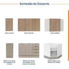 Cozinha Modulada 6 Peças Sem Tampo Com Rodapé 3 Aéreos E 3 Ba