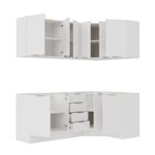 Cozinha Modulada 6 Peças Sem Tampo Com Rodapé 3 Aéreos E 3 Ba